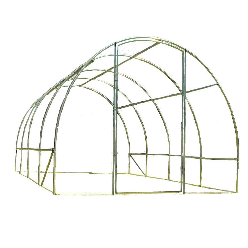 Crocodile Trading Frame Only 4m x 3m Polytunnel Strongest In It's Class a fully Galvanised Structure with more Diagonal & Roof Bracing than all others. Metal Hinged Door | Groundbar Kit.