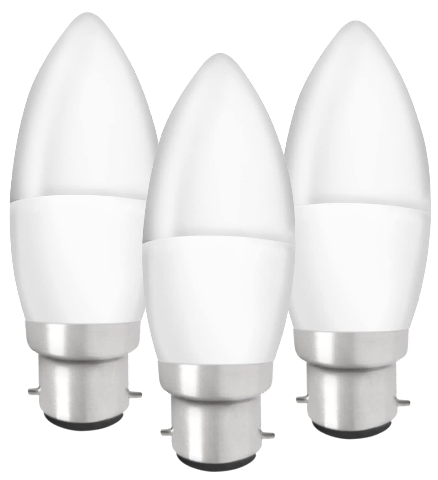 LED Candle Light Bulbs BC Bayonet, 3 Pack, Long Lasting Candle B22 LED Lamps, 5w (40w Equivalent) Warm White, 470 lumens, Energy Saving Bulbs, LED Bulbs, Led Bulb, Light Bulbs, LED Light Bulbs