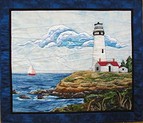 Lighthouse - New Form of Foundation Paper Piecing (Picture Piecing) Pattern - 33 1/4" x 29" Quilt Block