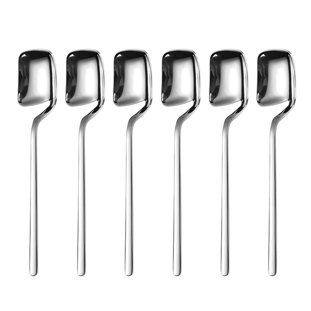 IQCWOOD Demitasse Spoons, 5.6 Inches 18/10 Stainless Steel Mini Tea Spoons for Espresso, Coffee, Dessert, Honey - Set of 6