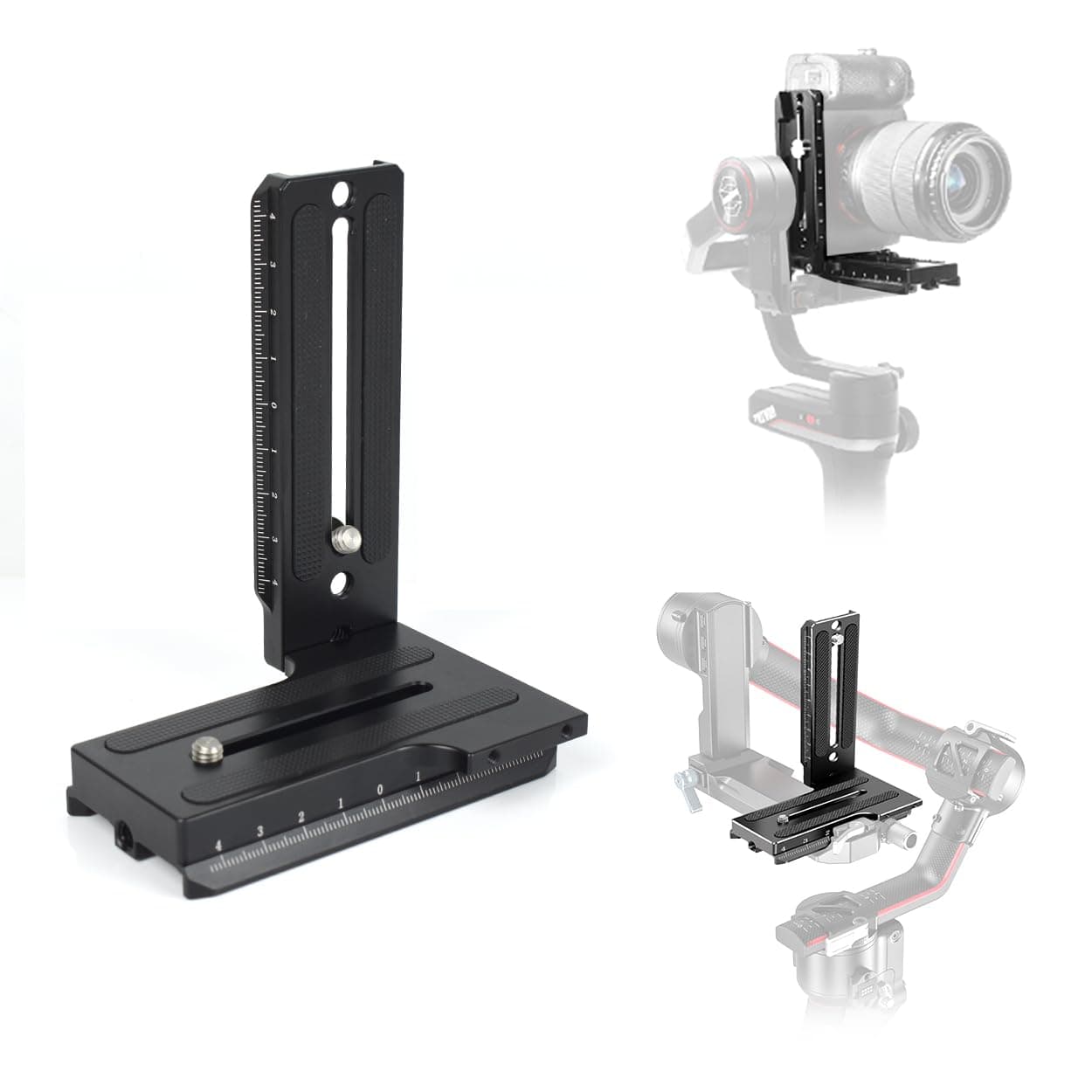 L Bracket Vertical Mount Quick Release Plate for DJI Ronin RSC2 / RS2/ RS3 / S, Zhiyun Weebill S Gimbal, DSLR Camera, Tripod, Monopod