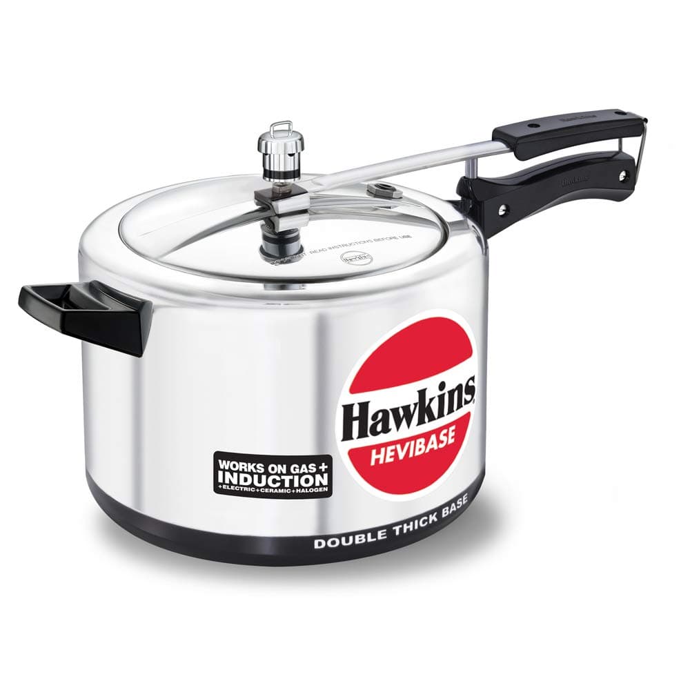 Hawkins Hevibase 8-Litre Induction Pressure Cooker, Small, Silver
