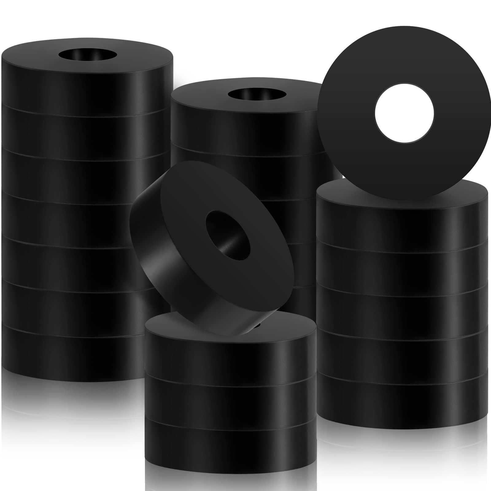 32 Pcs Rubber Isolation Pads Thick Rubber Washers 1.5 Inch OD 0.5 Inch ID 0.4'' Thick Mechanical Vibration Damping Pads Anti Vibration Isolation Isolator Washer