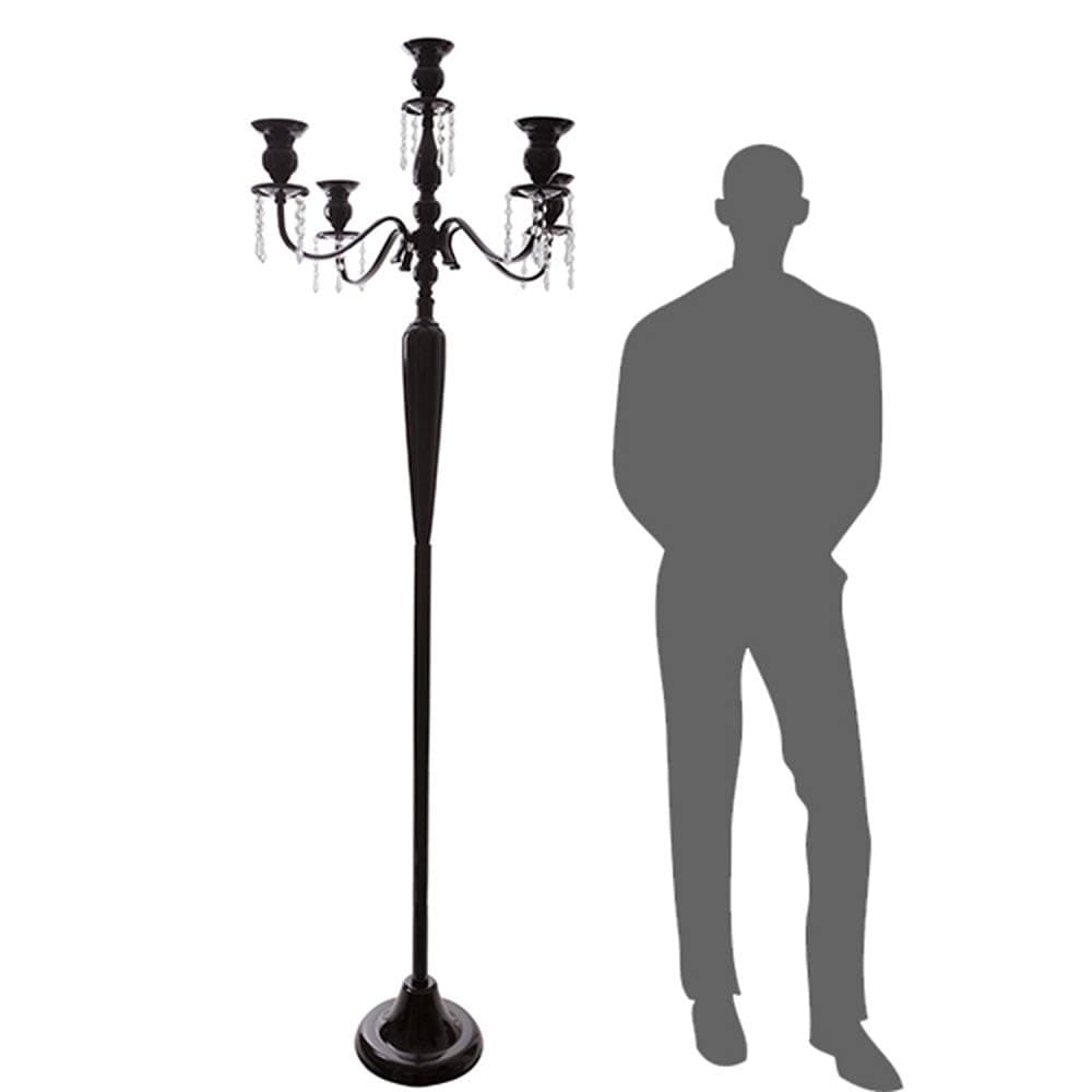 The Antiquity- Massive 6FT Tall 4-arm Candelabra in Black