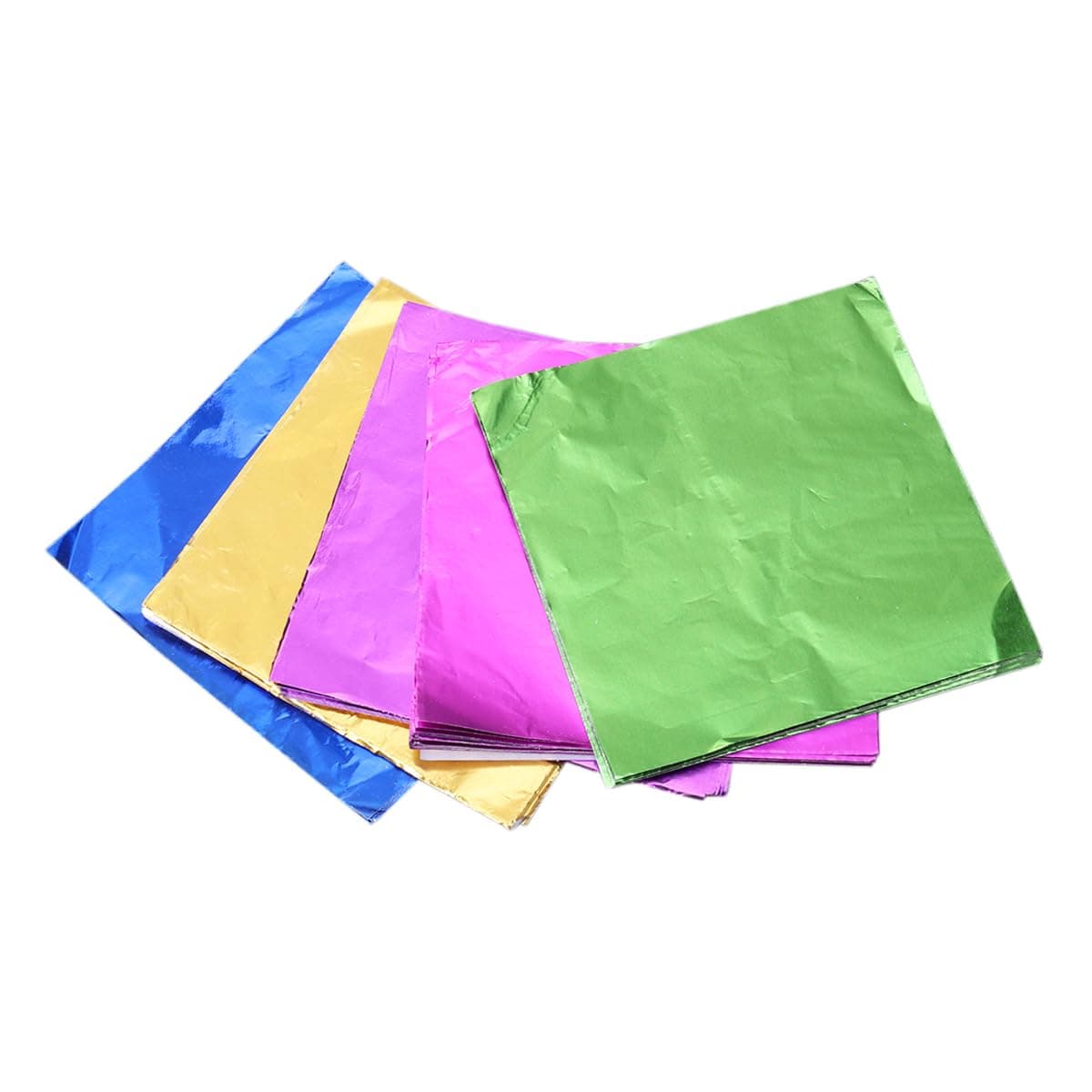 Chocolate Foil Wrappers 8X8Cm Food Packaging Aluminium Foil Paper for Sweets Candy 500 Sheets Glossy Surface for Party and Holiday Wrapping