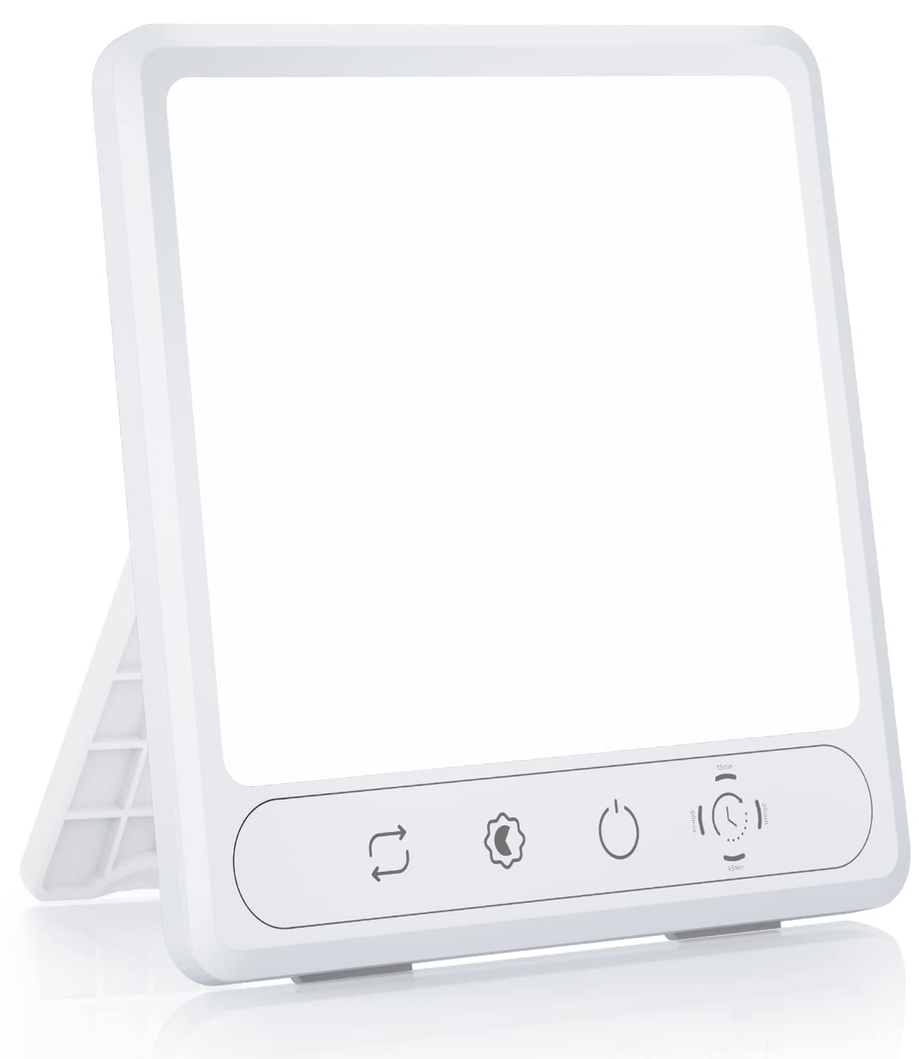 HILOLY Light Therapy Lamp, UV Free, 10000 Lux Therapy Light, 5 Brightness & Color Temperature Adjustable, Touch Control, 4 Timer Function, Sunlight Lamp, White 9.4