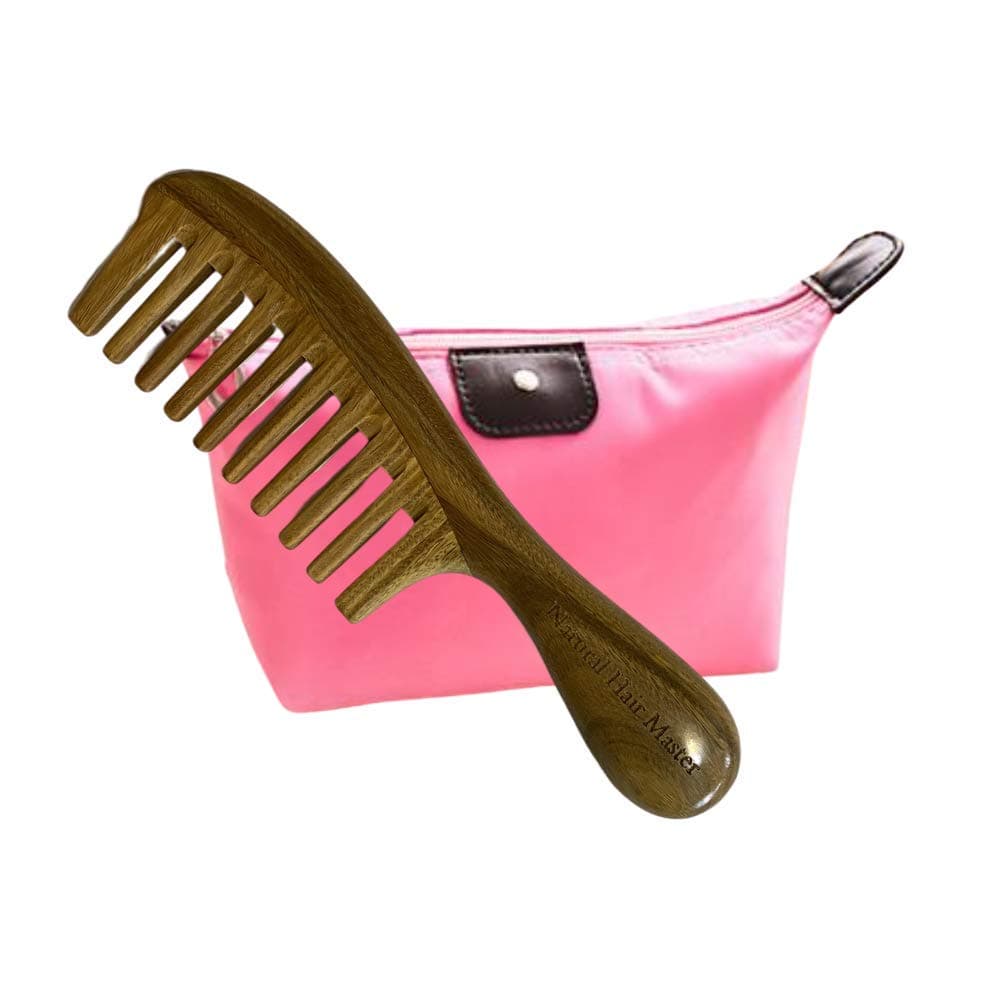 Wide Tooth Large Aromatic Sandalwood Wooden Comb for Detangling Thick Curly Hair by Natural Hair Master
