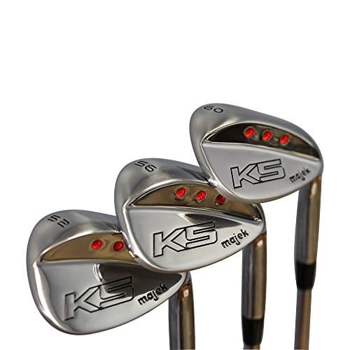 Majek Golf +4 inch over Gigantic Big & Tall Men's Complete Wedge Set: 52° Gap Wedge (GW), 56° Sand Wedge (SW), 60° Lob Wedge (LW) Right Hand Reg Flex (Tall 6'9"+ / +4"Over) Jumbo Black Pro Velvet Grip