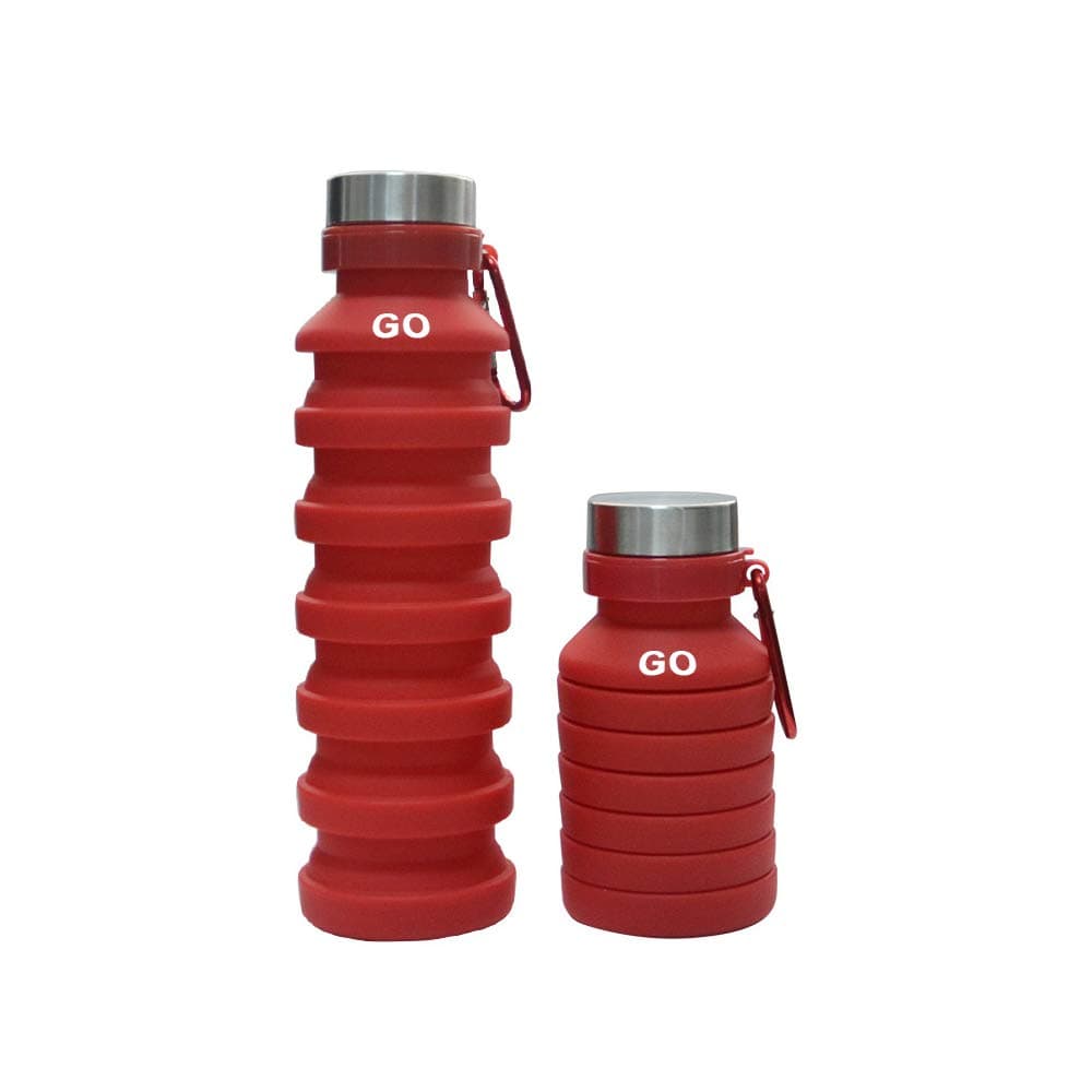 GO Outdoor Portable Collapsible Water Bottle,Reusable BPA Free, Silicone Water Sport Travel Camping Hiking Fordable Bottle, Eco-Friendly Bottle