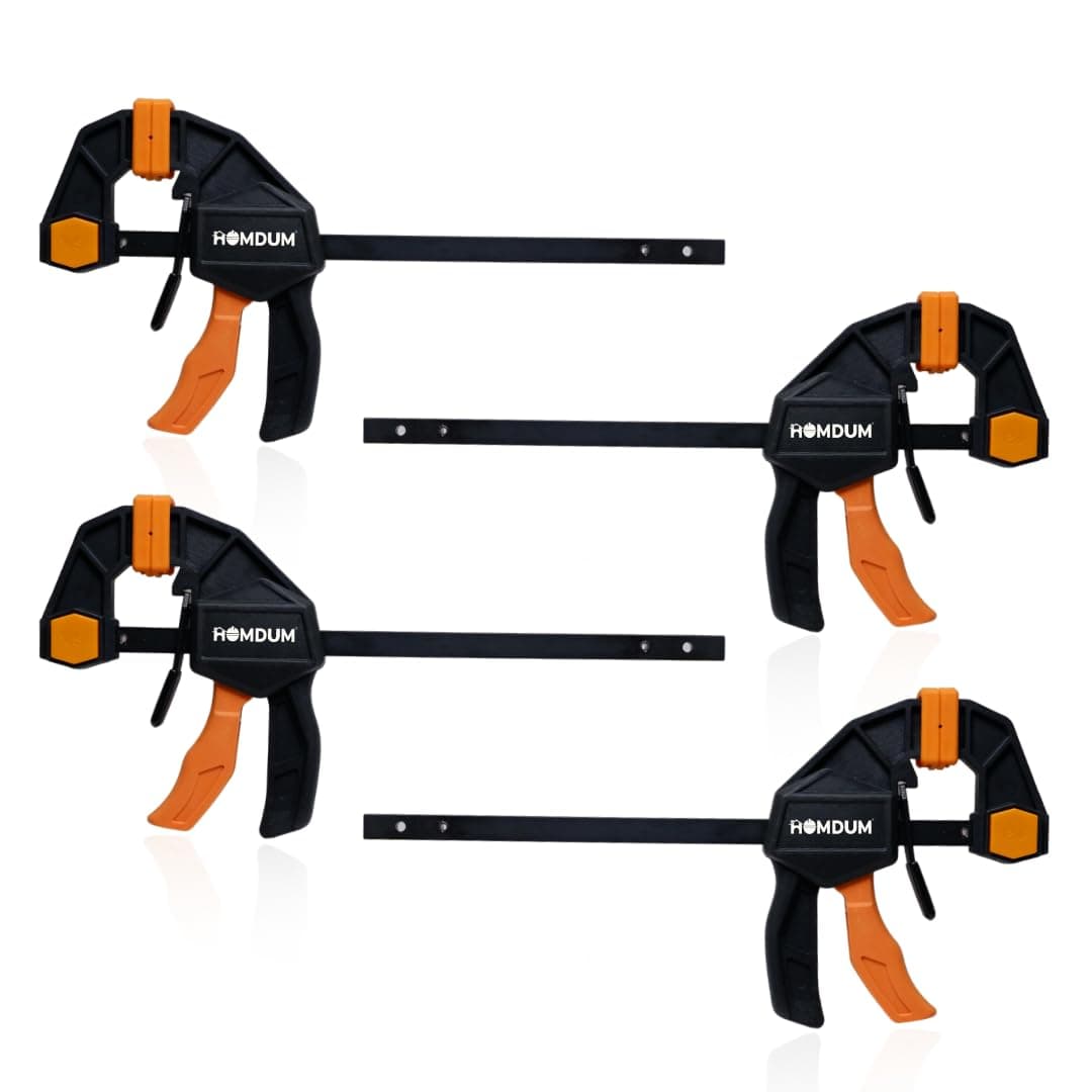 Homdum Quick Grip Bar clamp for woodworking One-Handed Release F type Ratchet clamp wood working size (Deli, 6inch)