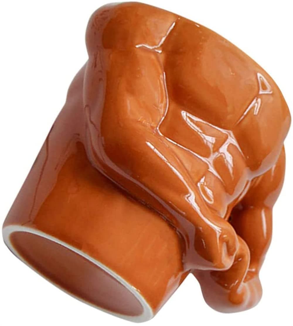 Ceramic Coffee Mug, Funny Muscle Man Shape Water Cup Boyfriend Husband Coworkers Muscle Tea Milk Cup for Girlfriend Birthday Party Joke Toy Gag Funny Gift (300ML)