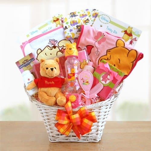 Best Winnie the Pooh Girl Baby Gift Basket: A Set of Baby Supplies for Baby Showers and Newborn Gifts