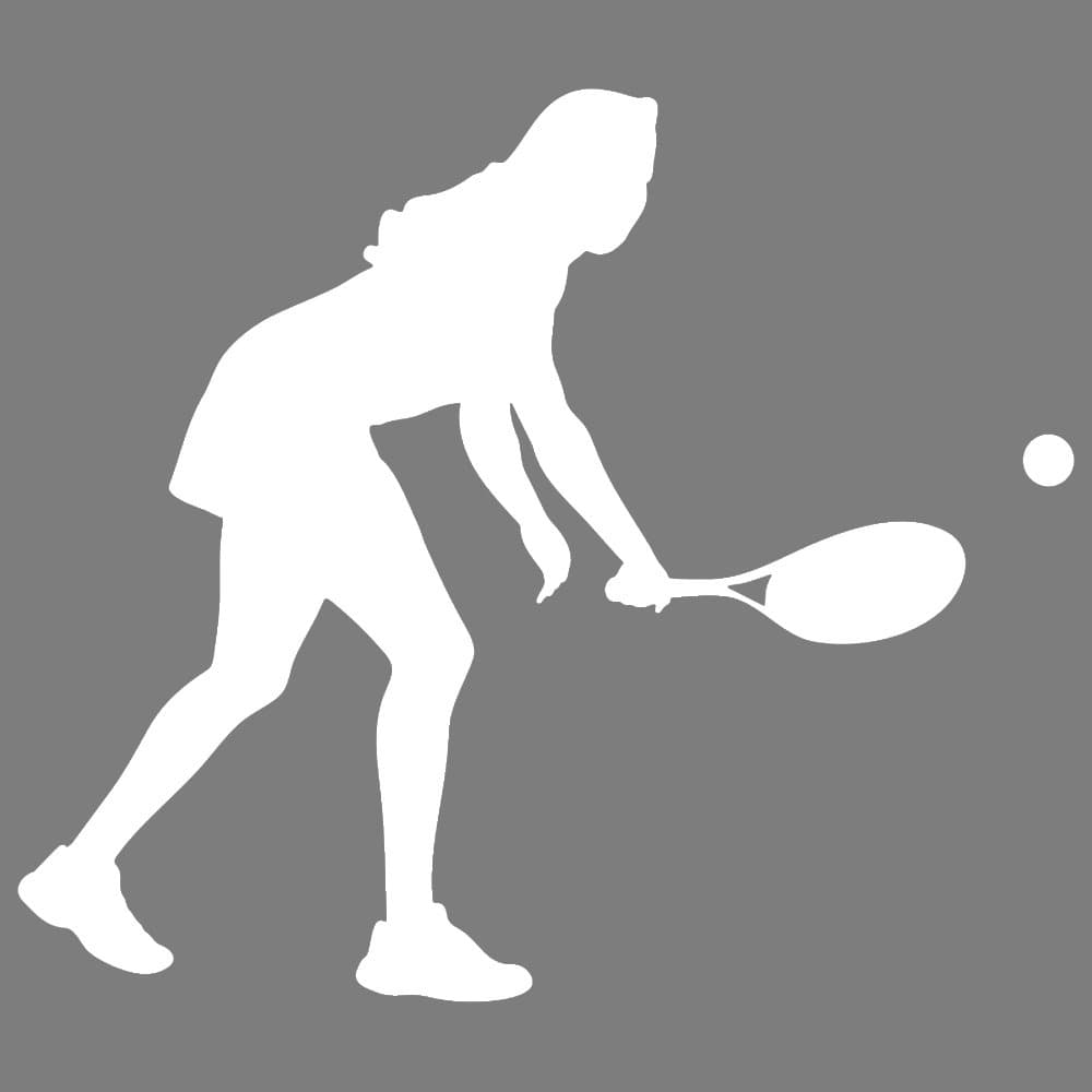 Tennis Player Vinyl Decal White Size Small As Shown (Vinyl Unlimited, SPT022-HM-0002)