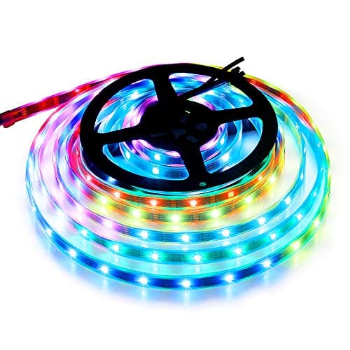 WS2815 (12V WS2812B) LED 5M 150 Pixels Aclorol Individual Addressable 5050 RGB LED Flex Strip Light Tube Waterproof IP67 Black PCB DC 12V