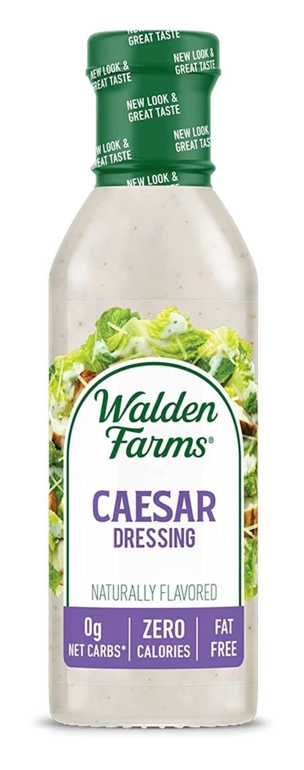 Walden Farms Caesar Dressing – Low Carb, Calorie-Free, Gluten-Free, Keto-Friendly, Sugar-Free, Fat-Free, Dairy-Free Creamy Caesar Flavor – 12 oz Bottle