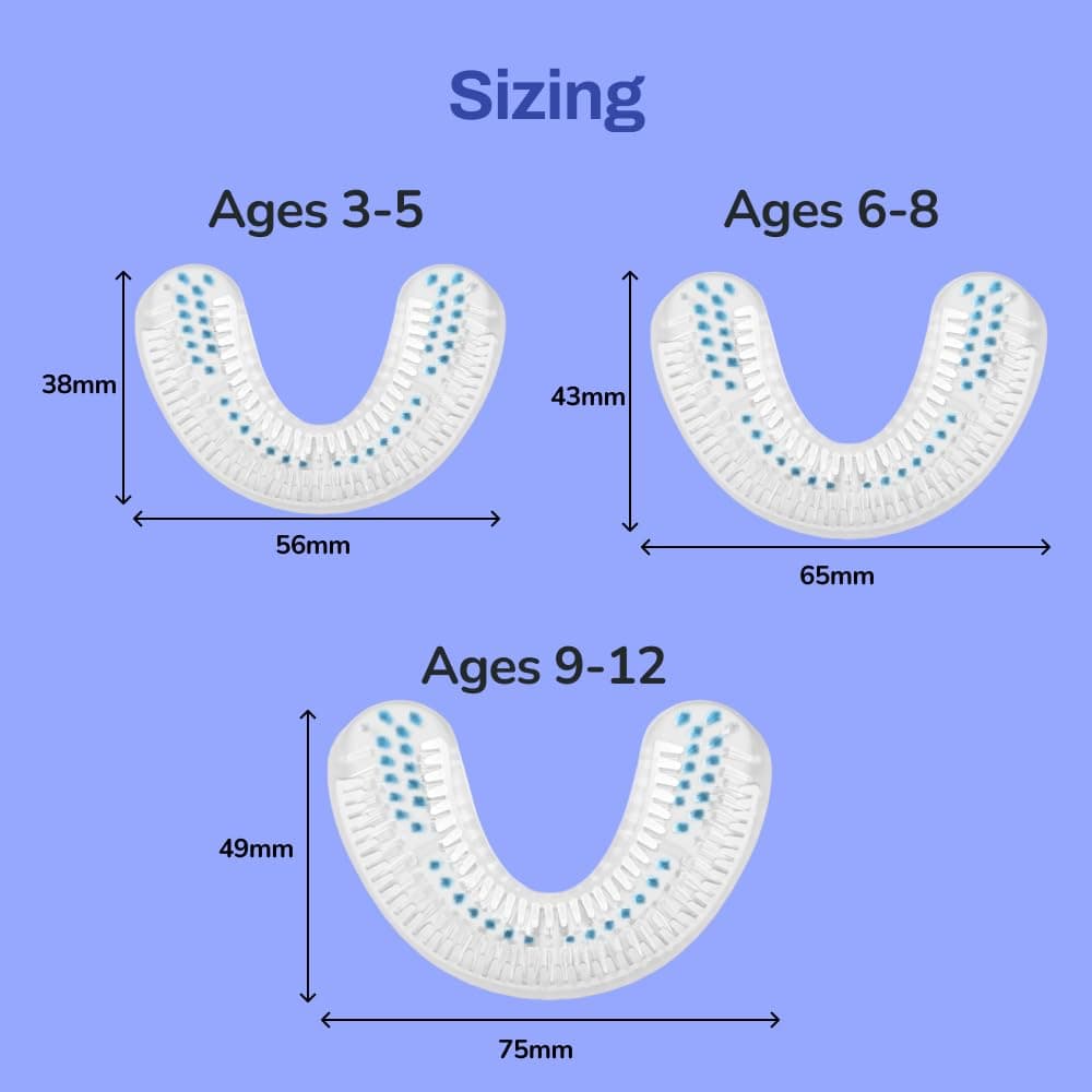 AutoBrush Sonic Pro Kids U Shaped Electric Toothbrush, Unique 360° Nylon Bristles with 3 Cleaning Modes, Teeth Whitening LED-Lights, Waterproof (Double-Sided), Ages 3-5, Unicorn