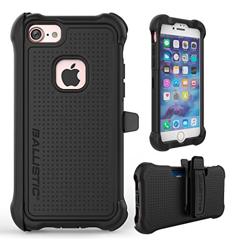 Ballistic Tough Jacket MAXX Series Case with Rugged Holster Belt Clip for Standard Size 4.7-inch Apple iPhone 8, iPhone 7, iPhone 6s/6 (Black) - Not Compatible with iPhone Plus 5.5-Inch Screen Size Smartphones