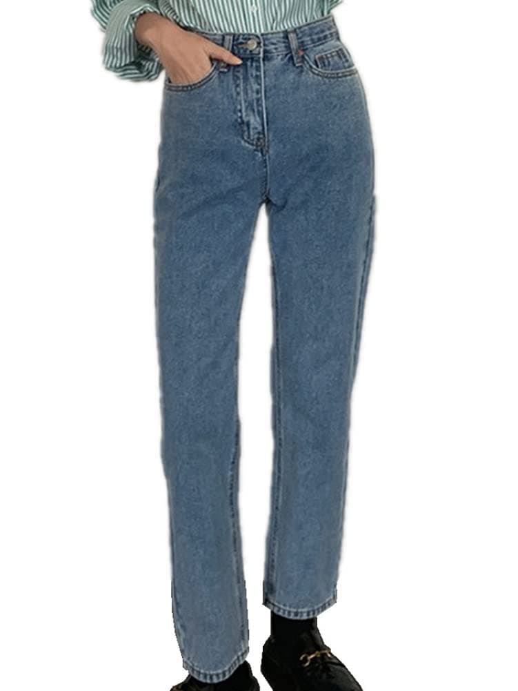 Sorrica Women's Jeans Stretch Straight-Leg Boyfriend Denim Pants