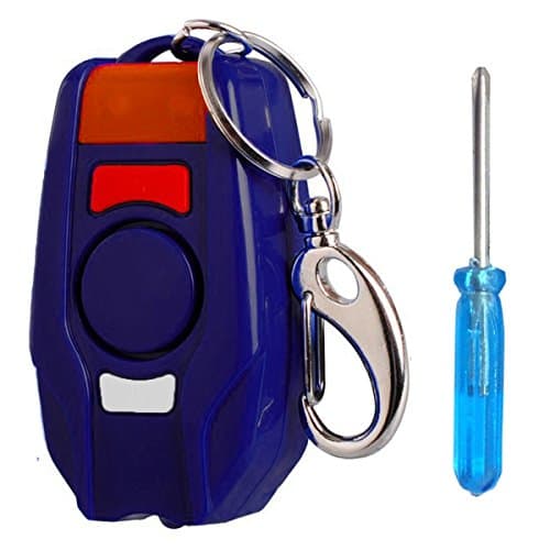 Enyee Personal Alarm 120dB with LED Flashlight Siren SOS Electronic Multi-function Device Self Defense Emergency Security Alarm System Keychain for Women/Attack Rape/Jogger/Kids/Elderly/Explorer(Blue)