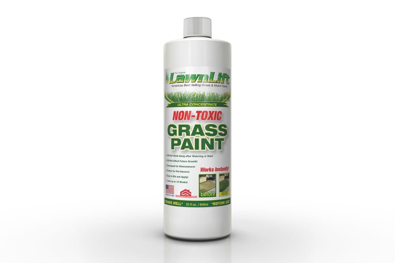 LawnLiftGrass Paint Ultra Concentrated (Green) Grass Paint 1 Quart = 2.75 Gallons Of Product