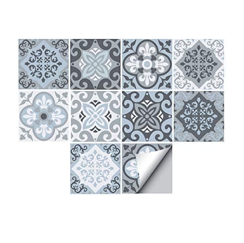 Self-Adhesive Wall Tile Decals, Peel and Stick Tile Stickers, Waterproof Backsplash Stickers for Kitchen Bathroom Decor, 8x8inch 10Pcs, 058