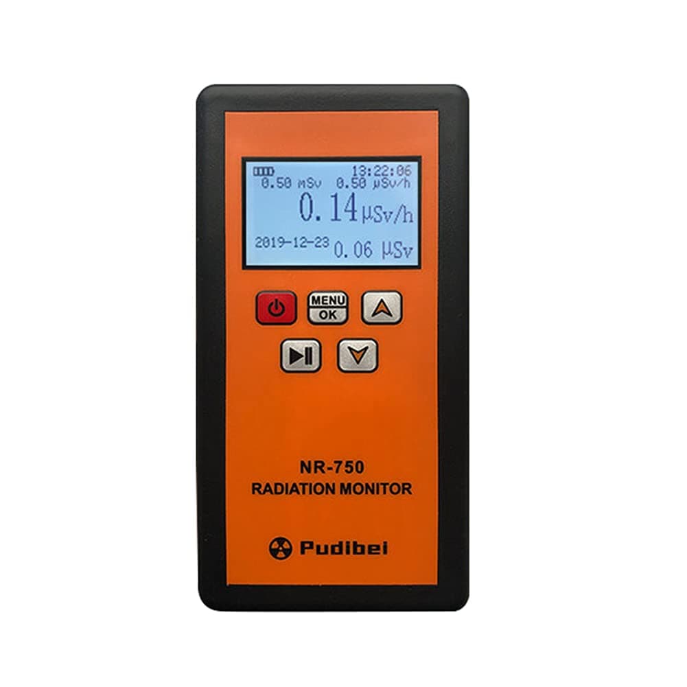 NR-750 Handheld Portable Nuclear Radiation Detector LCD Display Household Radioactive Tester Geiger Counter Detection Sound Vibrations Light Triple Alarm Practical Nuclear Radiation Detector