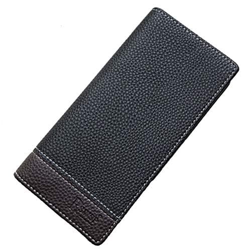 R&S WHOLESALER Men's Bifold Leather Breast Pocket Card Holder Purse Suit Long Wallet Checkbook,KF050BL-GM