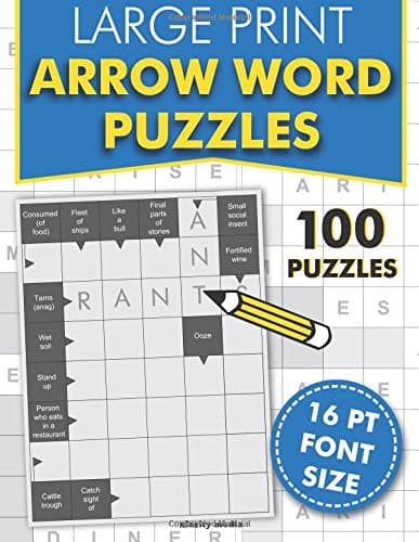 Large Print Arrow Word Puzzles: 100 crossword style puzzles in 16pt font size