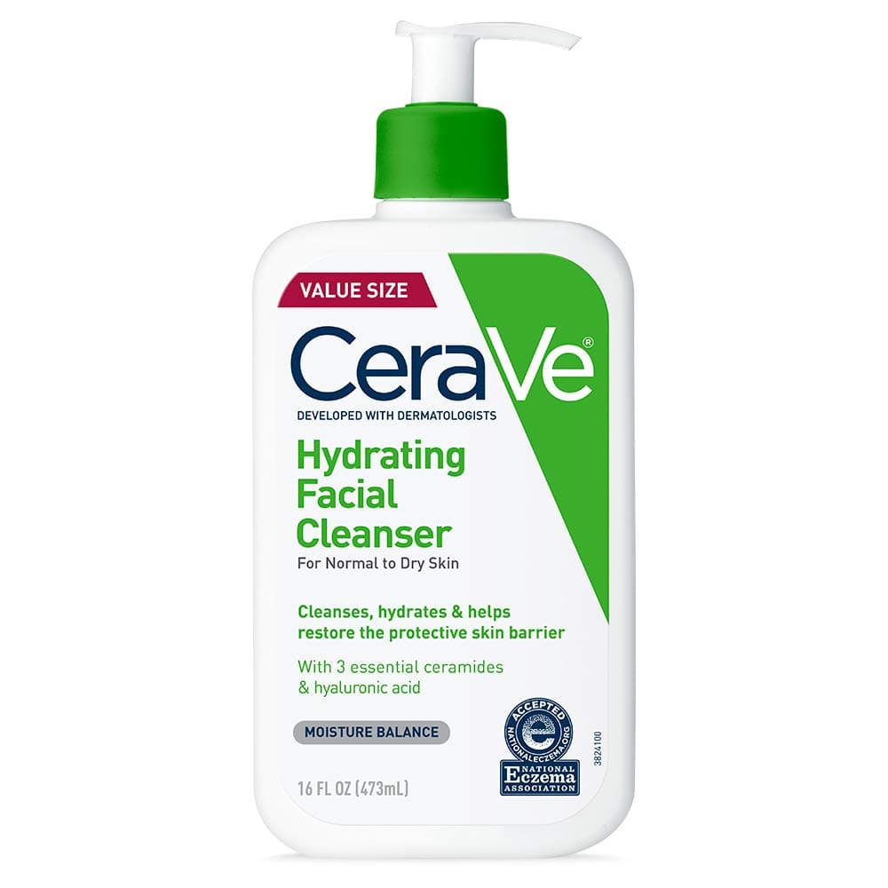 CeraVe Hydrating Face Wash | 16 Ounce | Daily Facial Cleanser for Dry Skin | Fragrance-Free, 473.2 ml (Pack of 1) (SDT74W)