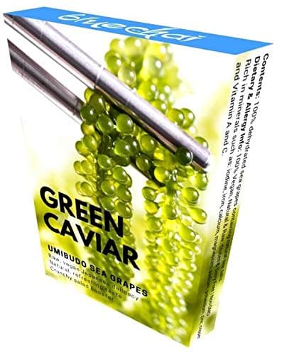 Japanese Sea Grapes - The Original Umibudo Green Caviar from Japan - Delicacy Seaweed - Dehydrated Lato Seaweed in Saltwater - Net weight: 3.5oz, makes 1 pound once soaked