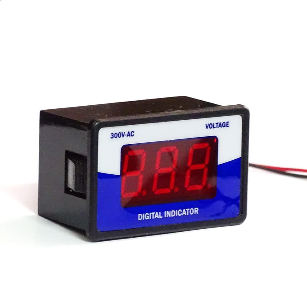 Microtail Electronics Plastic Blue-White AC 60-300v Direct Digital Voltmeter Indicator Portable for Home, Office & Industry use, Two Wire (P-N)