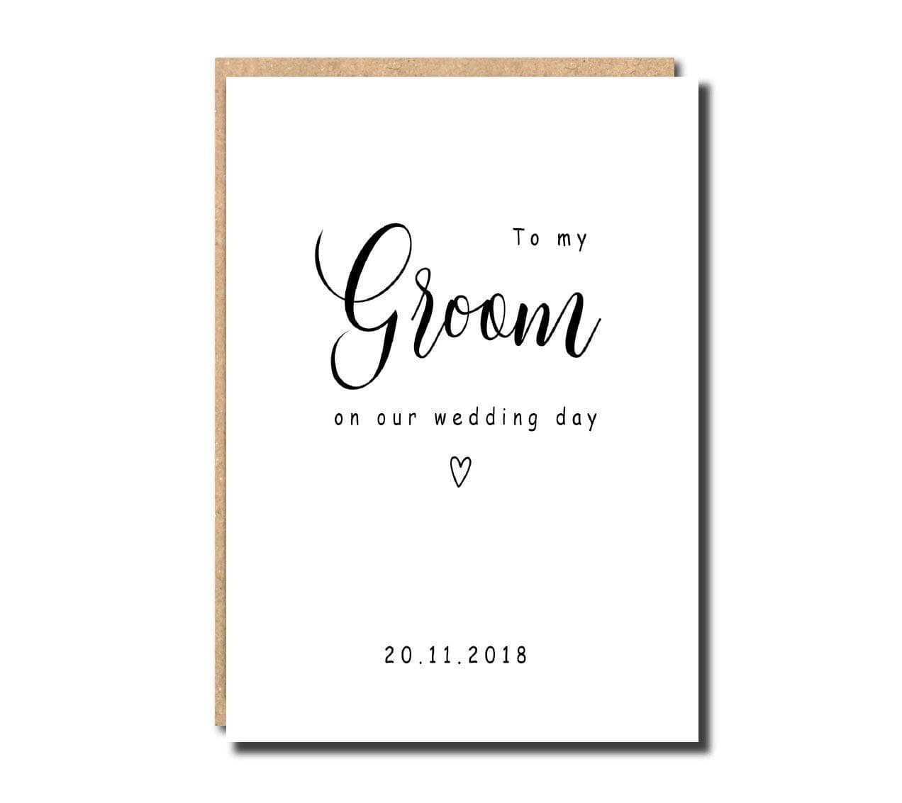 To my Groom on our wedding day card box to my bride i can't wait to marry you to be my husband WD2