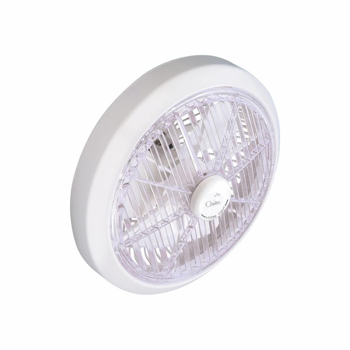 Oswim Rotating Grill Cabin Fan(300mm/12 Inch, White)