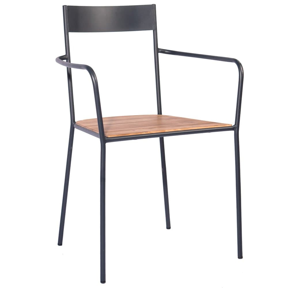 Indhouse – Loft Restaurant Chair with Industrial Style in Metal and Reindeer Wood