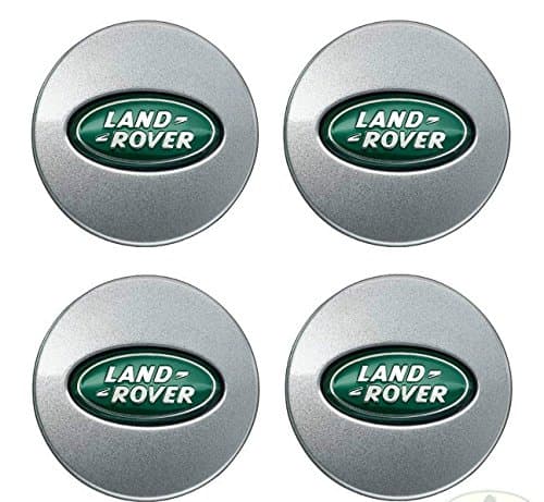 Minigo LR068 Set of 4 Land Rover Silver Oval Green Wheel Cap Hub Caps Center Cap Dsicovery LR2-LR3-LR4