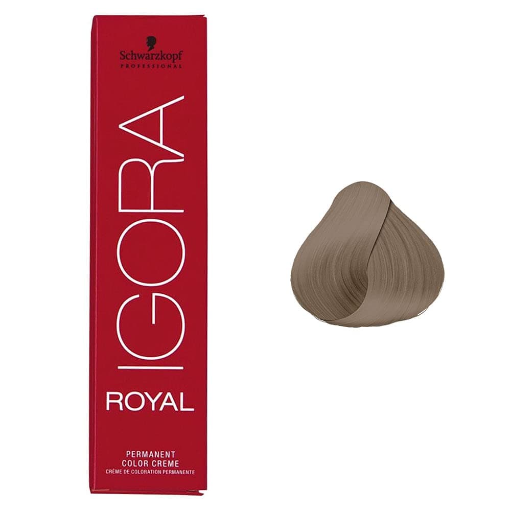 Professional Igora Royal Permanent Hair Color, 8-1, Light Blonde Cendre, 60ml