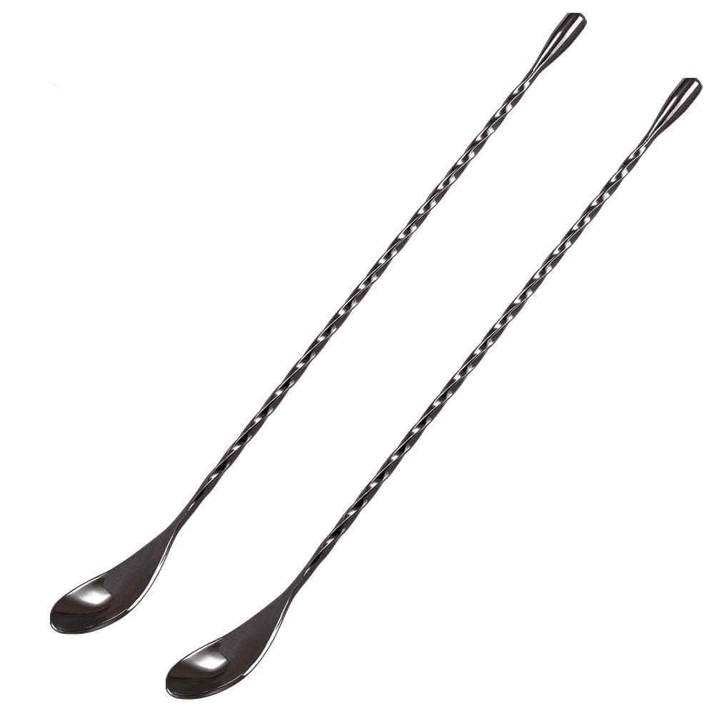 12 Inches Mixing Spoon Stainless Steel, Spiral Pattern Bar Spoon for Cocktail Shaker Tall Cups