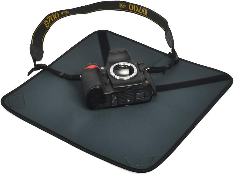 SHOPEE Wrapping Cloth for Camera Shockproof Camera Protective Wrap Cloth Foldable Waterproof Wrapping Pleated Cloth for DSLR with Lens Adjustable Camera Case Bag Protector (15"x15" Black), black,
