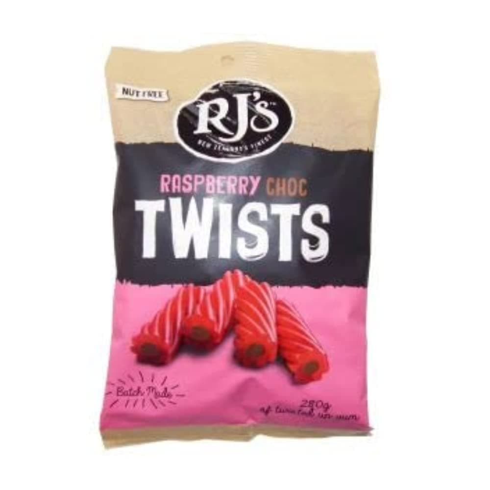 RJ's Raspberry Licorice Choc Twists 300g x 1