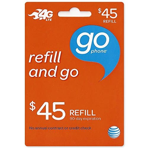 45 Dollar ATT Go Phone Refill Card.