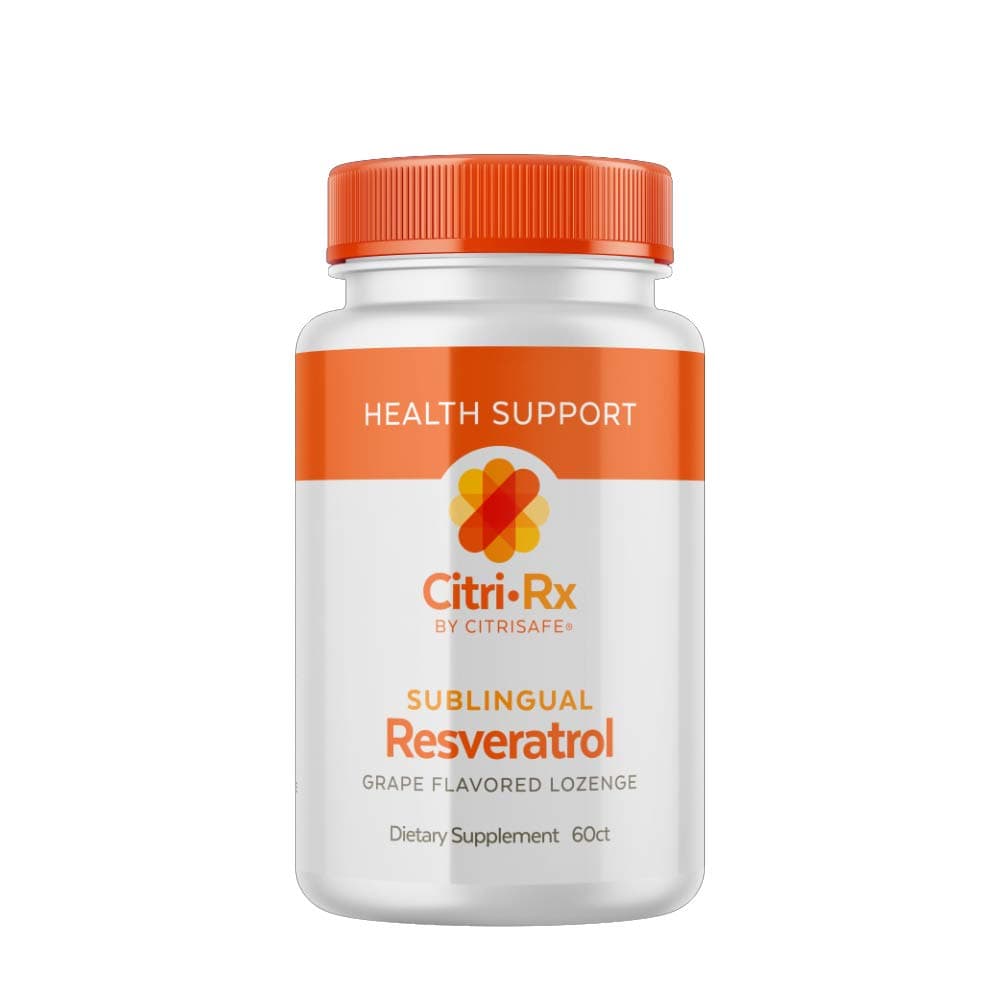 CitriSafe CitriRx Resveratrol Sublingual Lozenge - Overall Health Support - All-Natural Grape Flavored, 60 Count