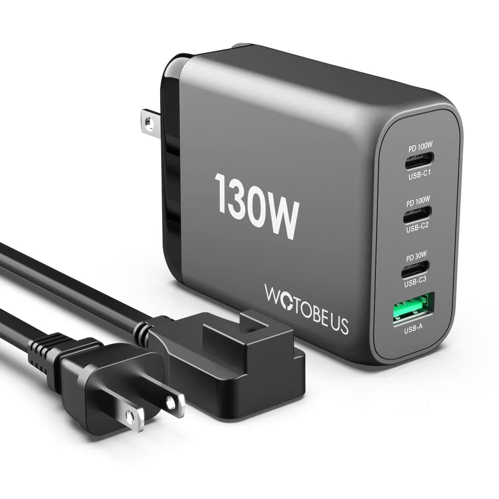 130W USB C Wall Charger and AC Cable