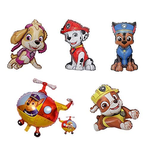 5 pcs PAW Dog Patrol Balloons wopin-Paw Dog Patrol Foil Balloons for Kids Birthday Party Supplies Decor