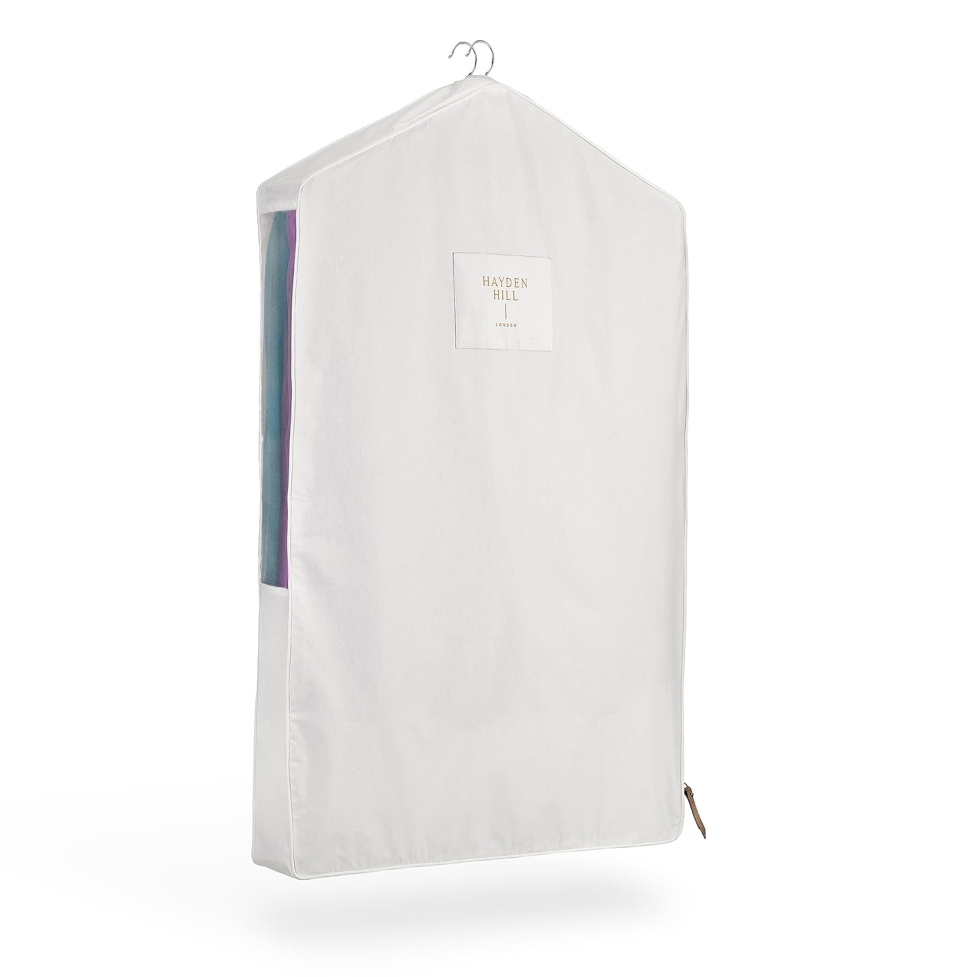 – Hayden Hill Luxury Cotton Garment Storage Bag | Short 40 Inch | Certified Organic Cotton Suit Bag | Breathable | For Jackets & Short Dresses Storage | Certified Carbon Neutral, (AHH00201)