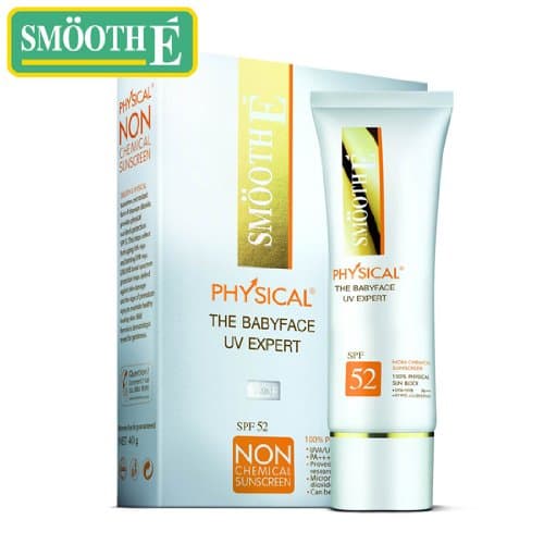 Smooth E Physical Sunscreen SPF 52 +++,Beige Color