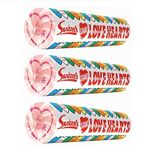 Love Hearts - Giant Fizzy Sweets - Swizzels Matlow Candy 39g (Pack of 3)