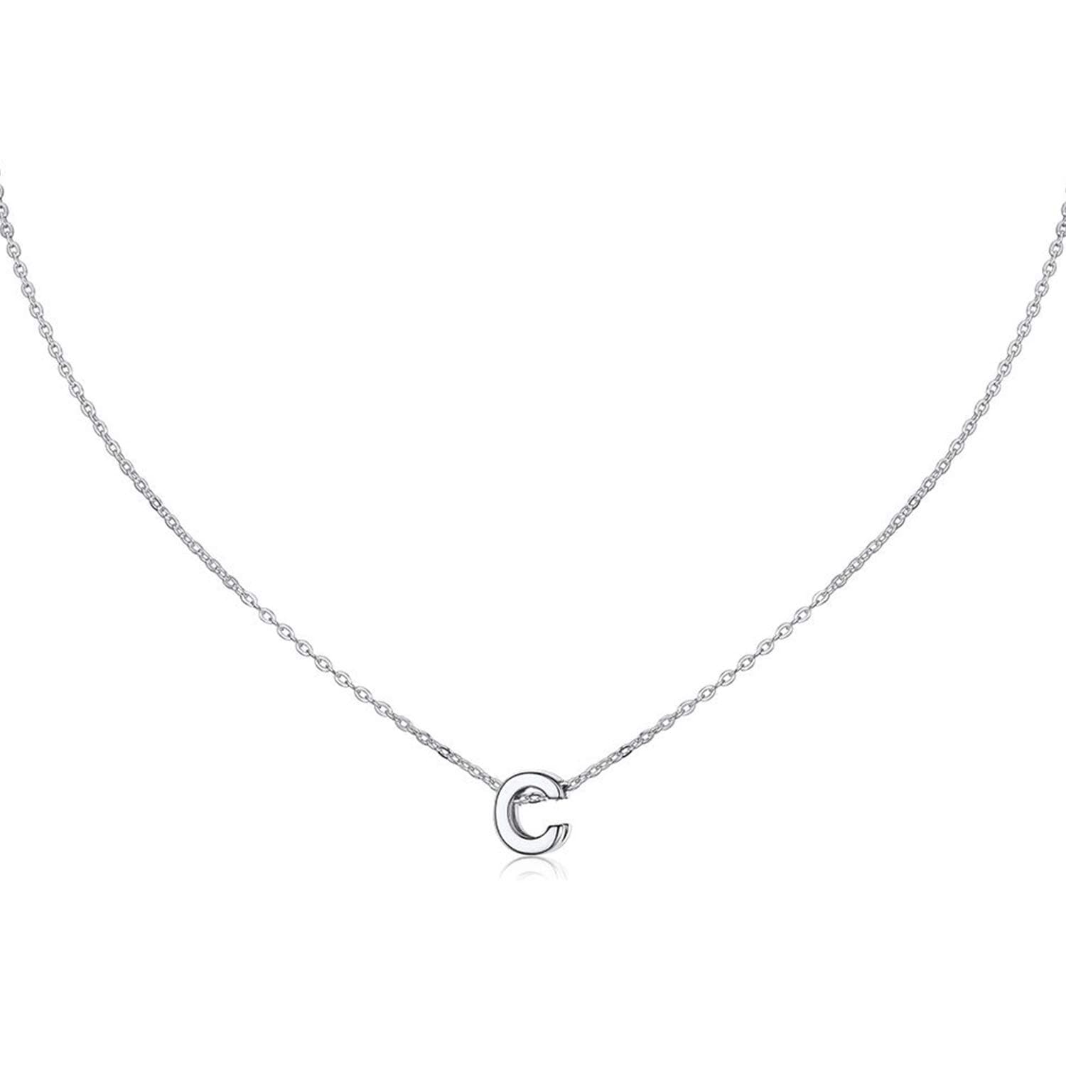 Small Initial Necklace for Women Stainless Steel Tiny Letter Necklace Personalized Name Necklace
