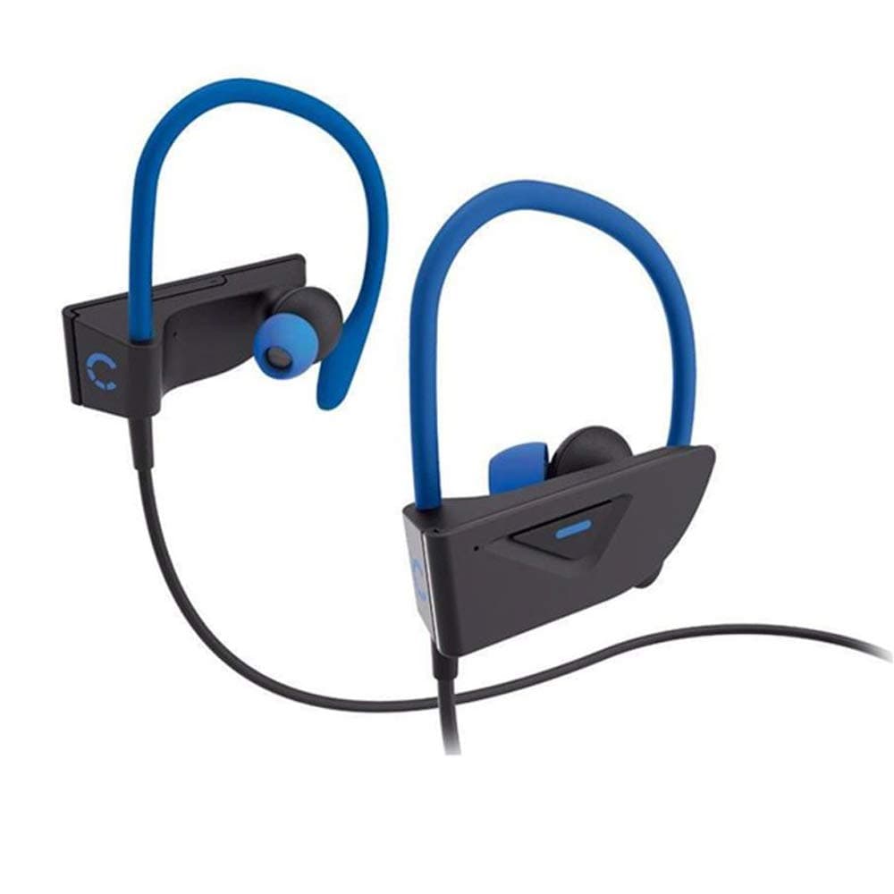 Cygnett FreeRun Wireless Sports Bluetooth Headphones for Running, Sports & Gym, Sweatproof, 5 Hours Battery Play with Mic & Noise Cancelling - for iPhone and Android Smartphones - Matte Black/Blue