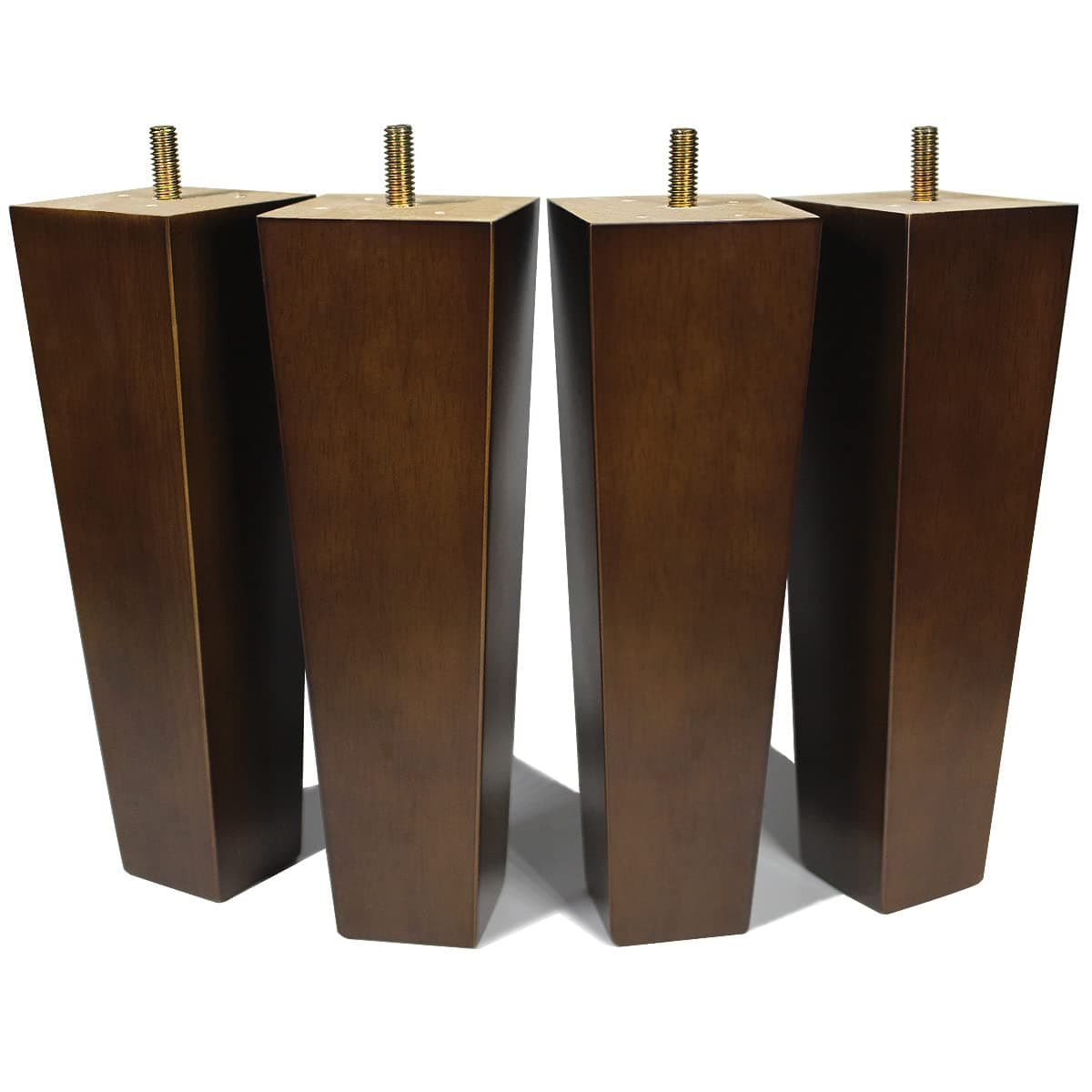 Wood Furniture Legs 8 inch Sofa Legs Set of 4 Square Replacement Legs Brown for MCM Ottoman Armchair Recliner Coffee Table Dresser