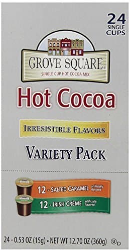 Grove Square Hot Cocoa Irresistible Flavors Variety Pack, 24 Single Serve Cups Size: 24 Count FlavorName: Irresistible Variety Model: 50G75214652 (Home & Kitchen)